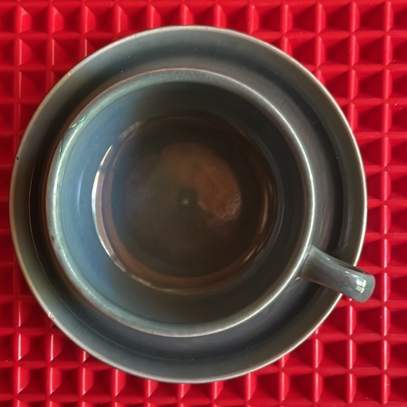 RUSSEL WRIGHT by STEUBENVILLE BY ANTIQUE BLUE-GREEN TEACUP AND SAUCER - Picture 13 of 13